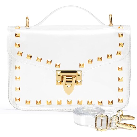 Clear Crossbody Bag Women Small Stadium Approved Waterproof PVC Elegant - Picture 1 of 6